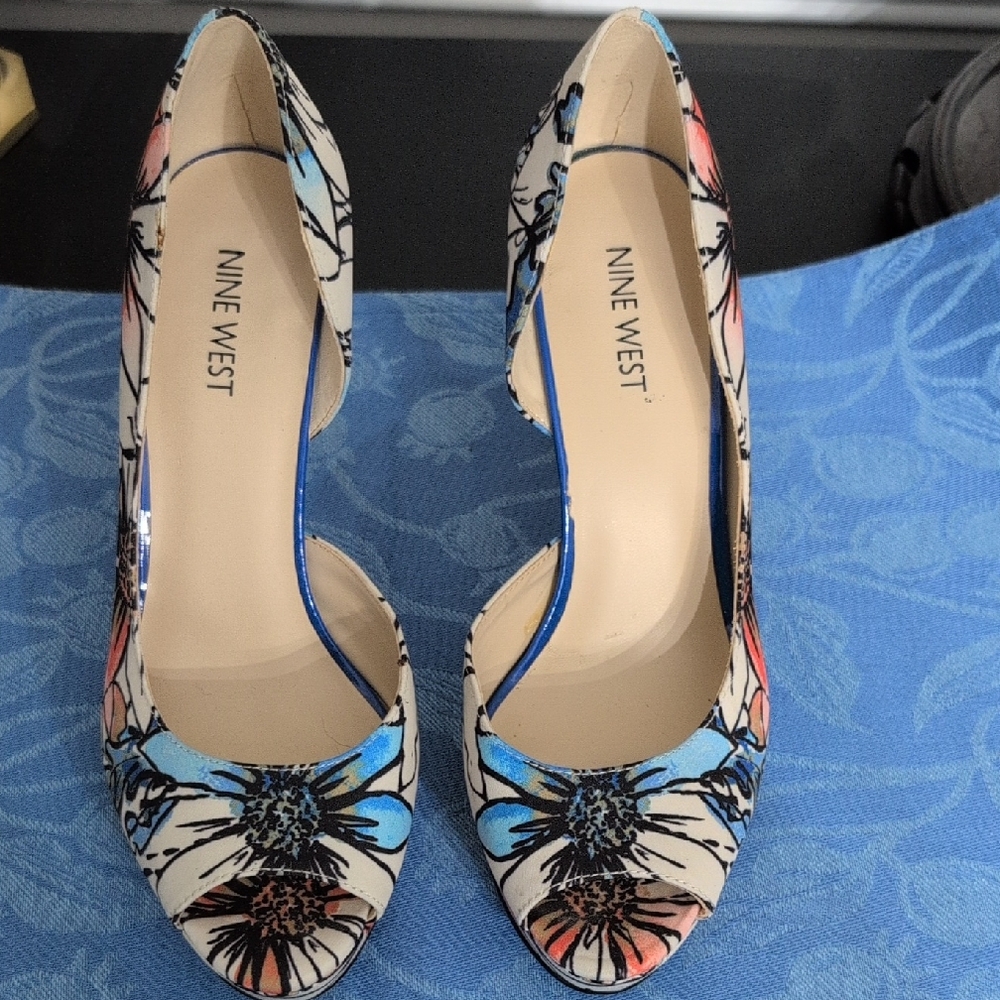 Nine West Flower Platform Heels